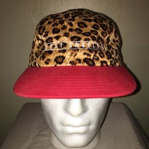 LOST ANGELES cheetah print strap back hat